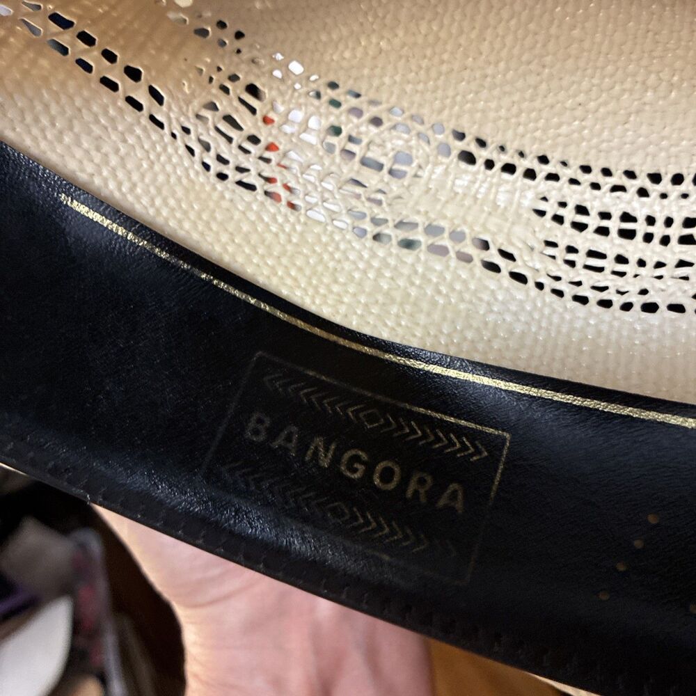 Eddy Bros Straw Cowboy Western Hat Bangora Size 7.5 Cream - Picture 12 of 14